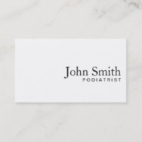 Minimal Plain White Podiatrist Business Card
