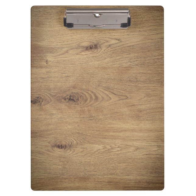 Minimal Plain Wooden Photo Brown Clipboard (Front)