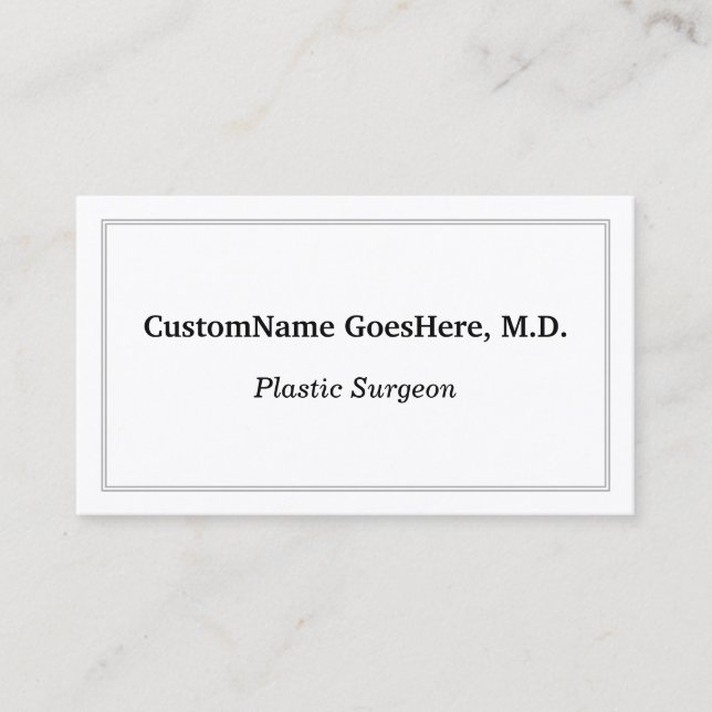 Minimal Plastic Surgeon Profile Card (Front)