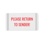[ Thumbnail: Minimal "Please Return to Sender!" Label ]