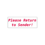 [ Thumbnail: Minimal "Please Return to Sender!" Rubber Stamp ]