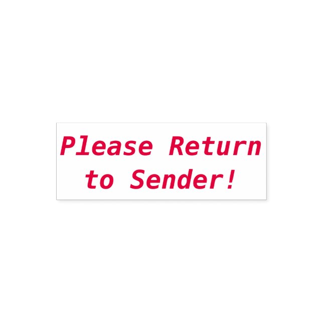 Minimal "Please Return to Sender!" Rubber Stamp (Design)