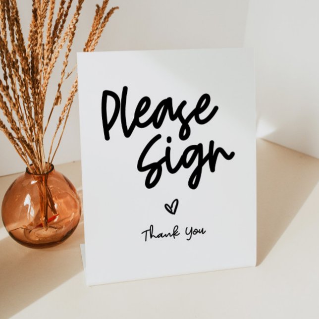 Minimal Please Sign Thank You Guest Book Sign (Creator Uploaded)