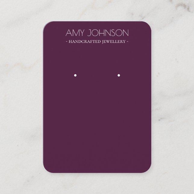 Minimal Plum Earring display cards (Front)