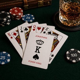 Minimal Poker King Custom Name Cards