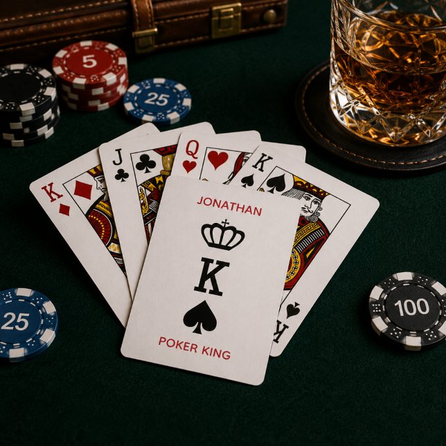Minimal Poker King Custom Name Cards (Personalize with the Poker Legend's name.  All text editable.)