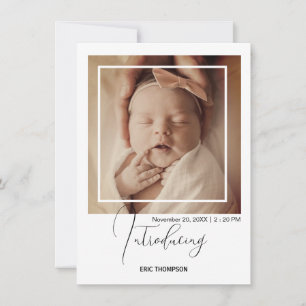 Minimal Polaroid Photo Frame Birth Announcement 