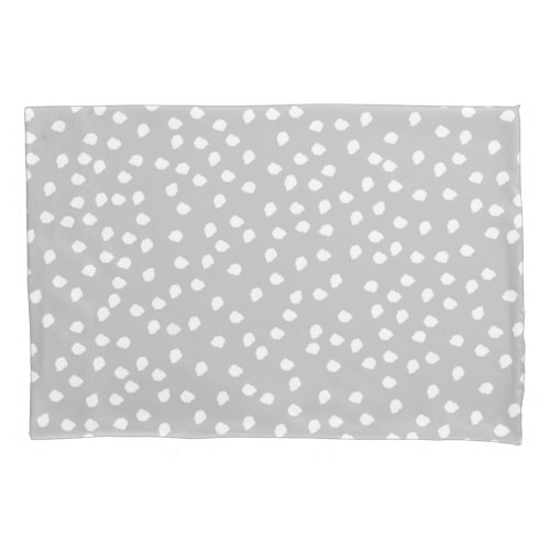 Minimal Polka Dot Gray and White Pillow Case