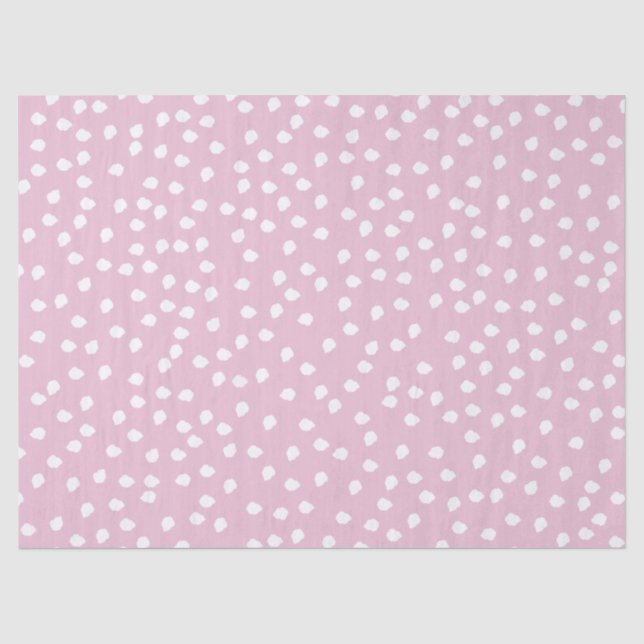 Minimal Polka Dot Pink and White  Tissue Paper (Front)