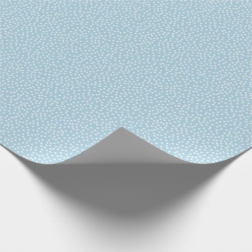 Minimal Polka Dot  Wrapping Paper Blue and White