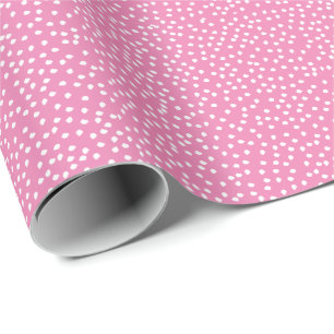 Minimal Polka Dot  Wrapping Paper Pink