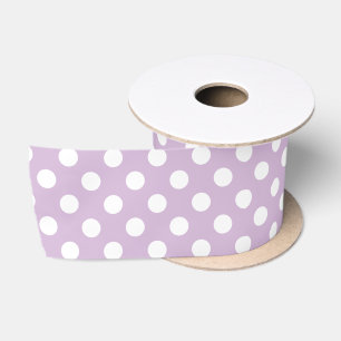 Minimal Polka Dots Pattern Lavender Purple Satin Ribbon