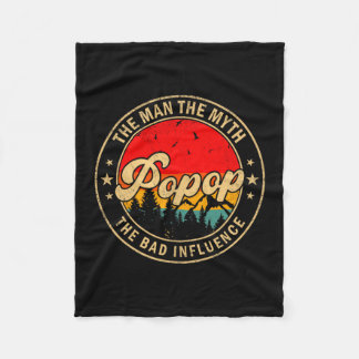 Minimal Popop Man Myth Bad Influence Fleece Blanket