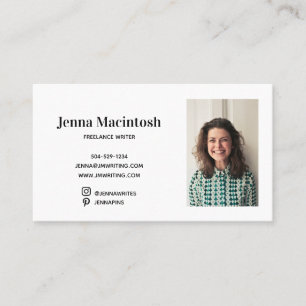 Minimal Portrait Picture Logo Instagram Pinterest Business Card