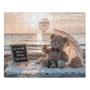 Minimal Pregnancy Announcement Simple Baby gift Jigsaw Puzzle