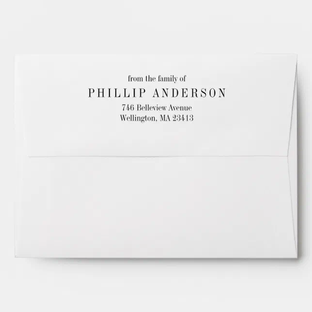 Minimal Preprinted Memorial Funeral Return Address Envelope Zazzle