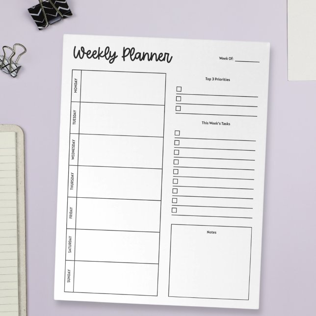 Minimal Pretty Weekly Planner Monday Start Notepad (Creator Uploaded)