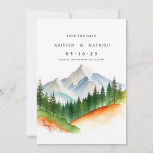 Minimal Printable Mountain Save The Date