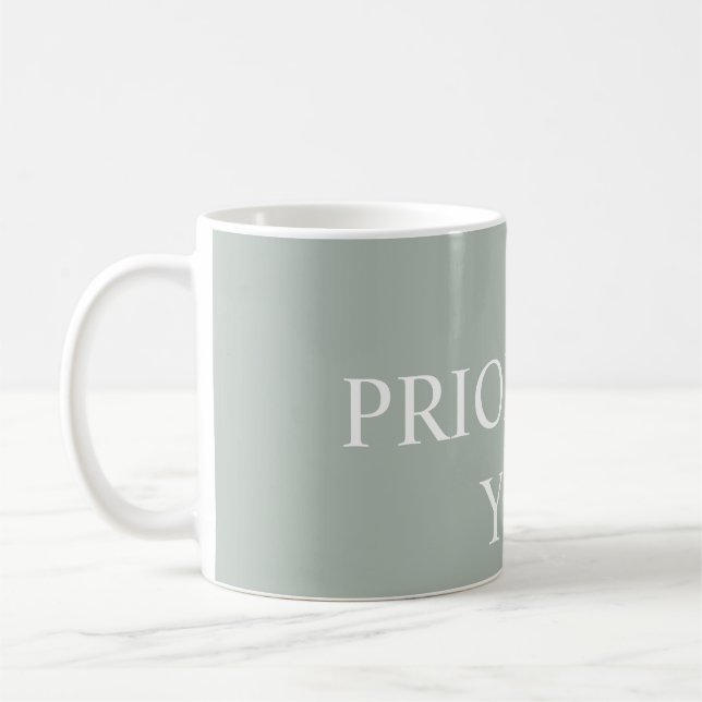 Minimal Prioritize You Quote Ash Colour Coffee Mug (Left)