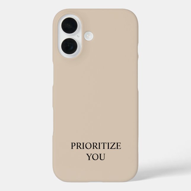 Minimal Prioritize You Quote Beige  Case-Mate iPhone Case (Back)