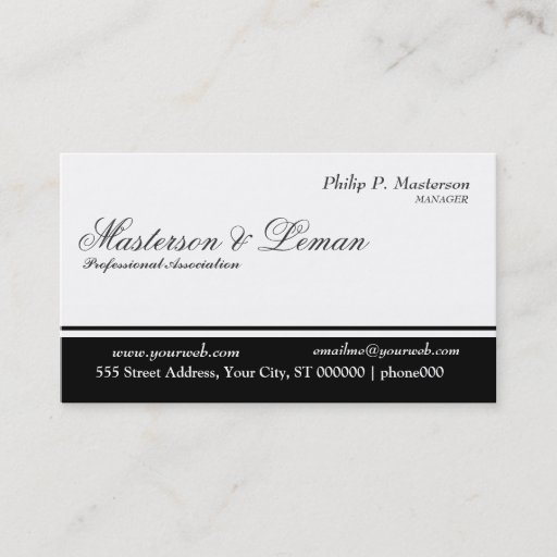 Customizable Stylish Clean  Black and White Business Card Templates