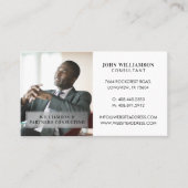 Minimal Professional Business Photo Silver Plaque Business Card (Front)