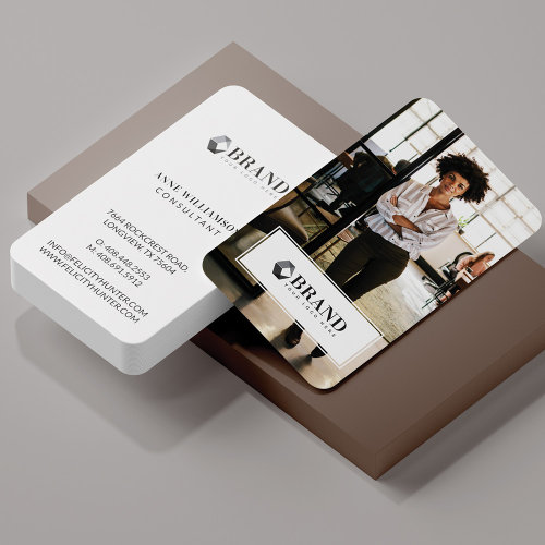 Minimal Professional Business Photo & Your Logo Business Card