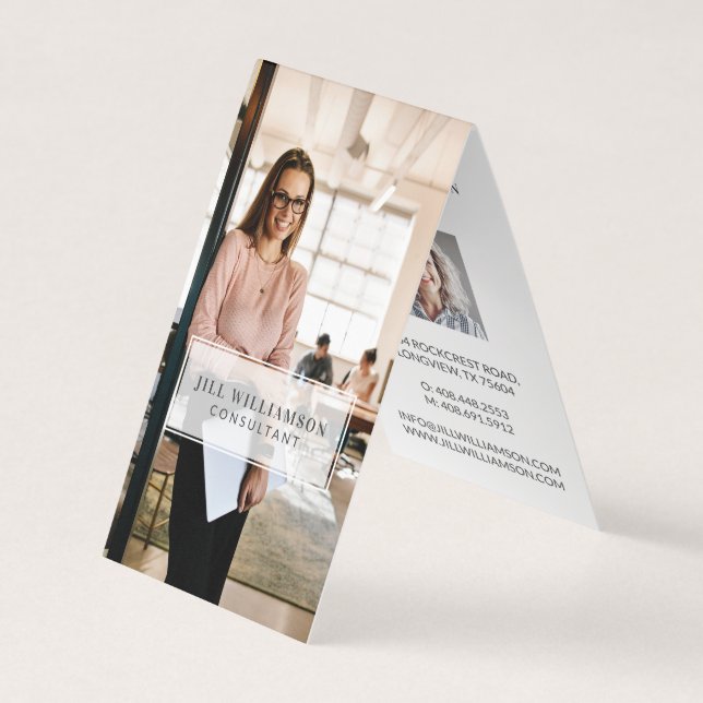 Minimal Professional Company Logo & Business Photo Business Card (Front)