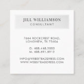 Minimal Professional Company Name & Business Photo Square Business Card (Back)