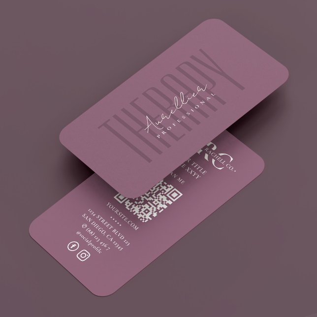 Minimal Professional Dusty Mauve Pink Therapist Business Card (Minimal Professional Dusty Mauve Pink Therapist Business Card
)