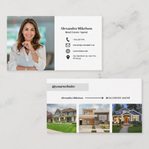 Minimal & Professional Employee Business 4 Photos  Card