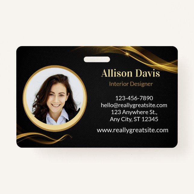 Minimal & Professional Employee Business Photo  Badge (Front)