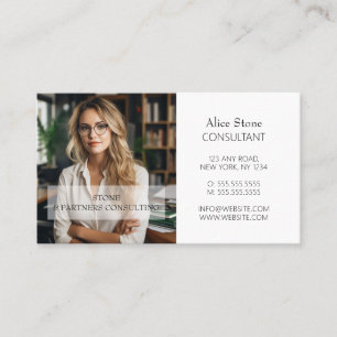 Minimal & Professional Employee Business Photo Business Card