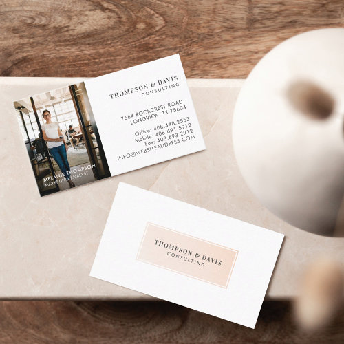Minimal & Professional Employee Business Photo Business Card