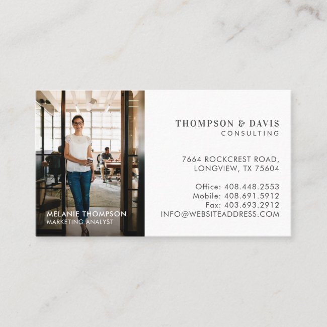 Minimal & Professional Employee Business Photo Business Card