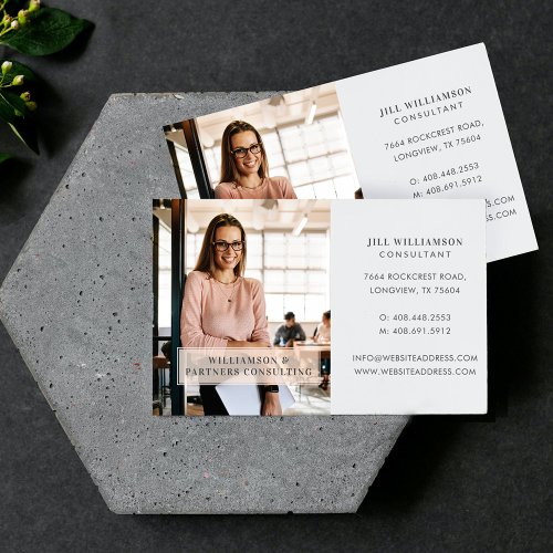 Minimal  Professional Employee Business Photo Business Card Magnet