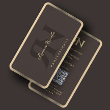 Minimal Professional Espresso Faux Gold Frame