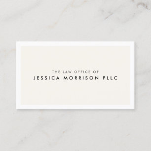 Minimal Professional Ivory/White Attorney Business Card