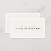 Minimal Professional Ivory/White Attorney Business Card (Front/Back)