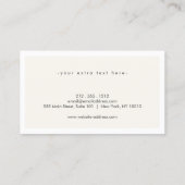 Minimal Professional Ivory/White Attorney Business Card (Back)