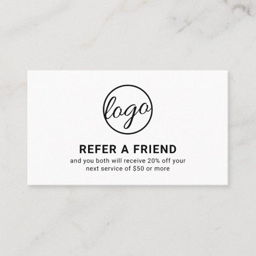 Minimal Professional Logo Modern Simple Referral Card