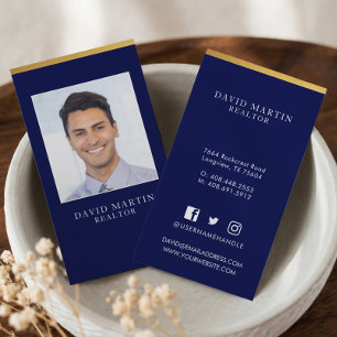 Minimal Professional Luxury Real Estate Photo Business Card