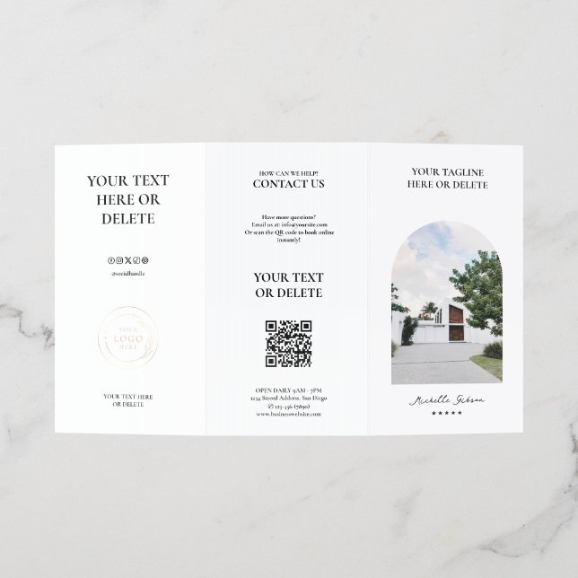 Minimal Professional Marketing Clean Trifold Brochure (Outside)