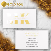 Minimal Professional Metallic Bold Monogram Gold