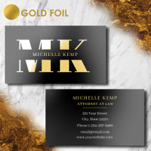 Minimal Professional Metallic Bold Monogram Gold