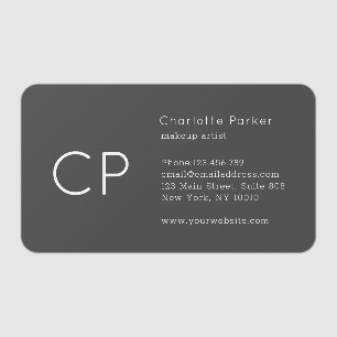 Minimal Professional Monogram Black Clear Business Cards
