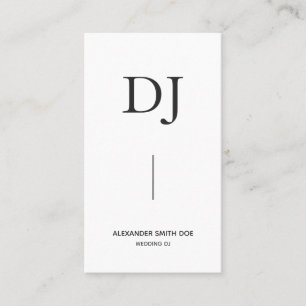 Minimal Professional Monogram DJ Business Card