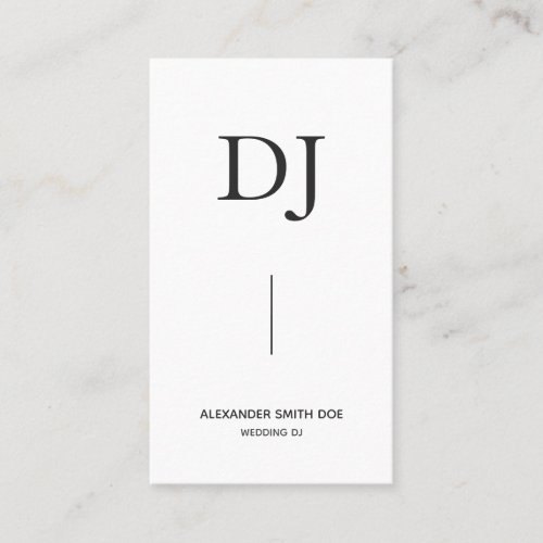 Minimal Professional Monogram DJ Business Card