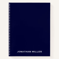 Minimal Professional Monogram Navy Blue Notebook