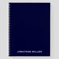 Minimal Professional Monogram Navy Blue Notebook